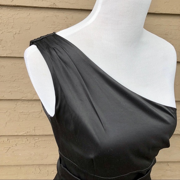 French NafNaf satiny one shoulder cocktail dress - Picture 2 of 7